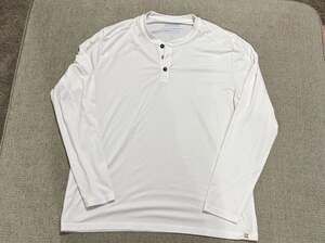 Fair Harbor Seabreeze Henley Men's White Long Sleeve Performance Shirt